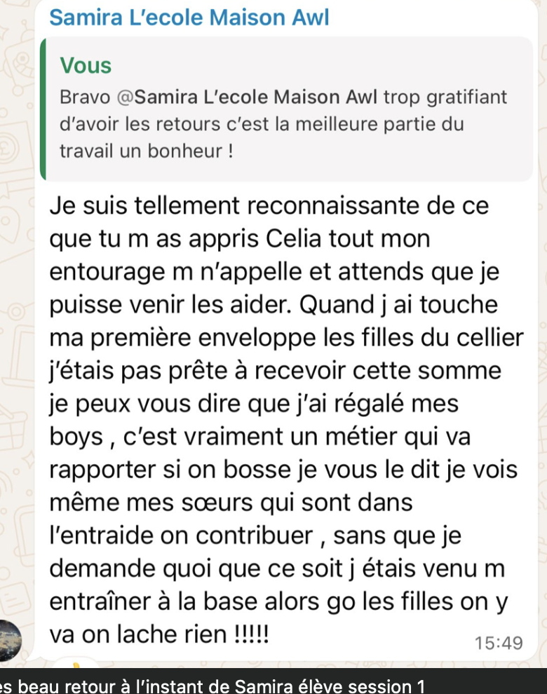 Témoignage authentique — Samira · session 1